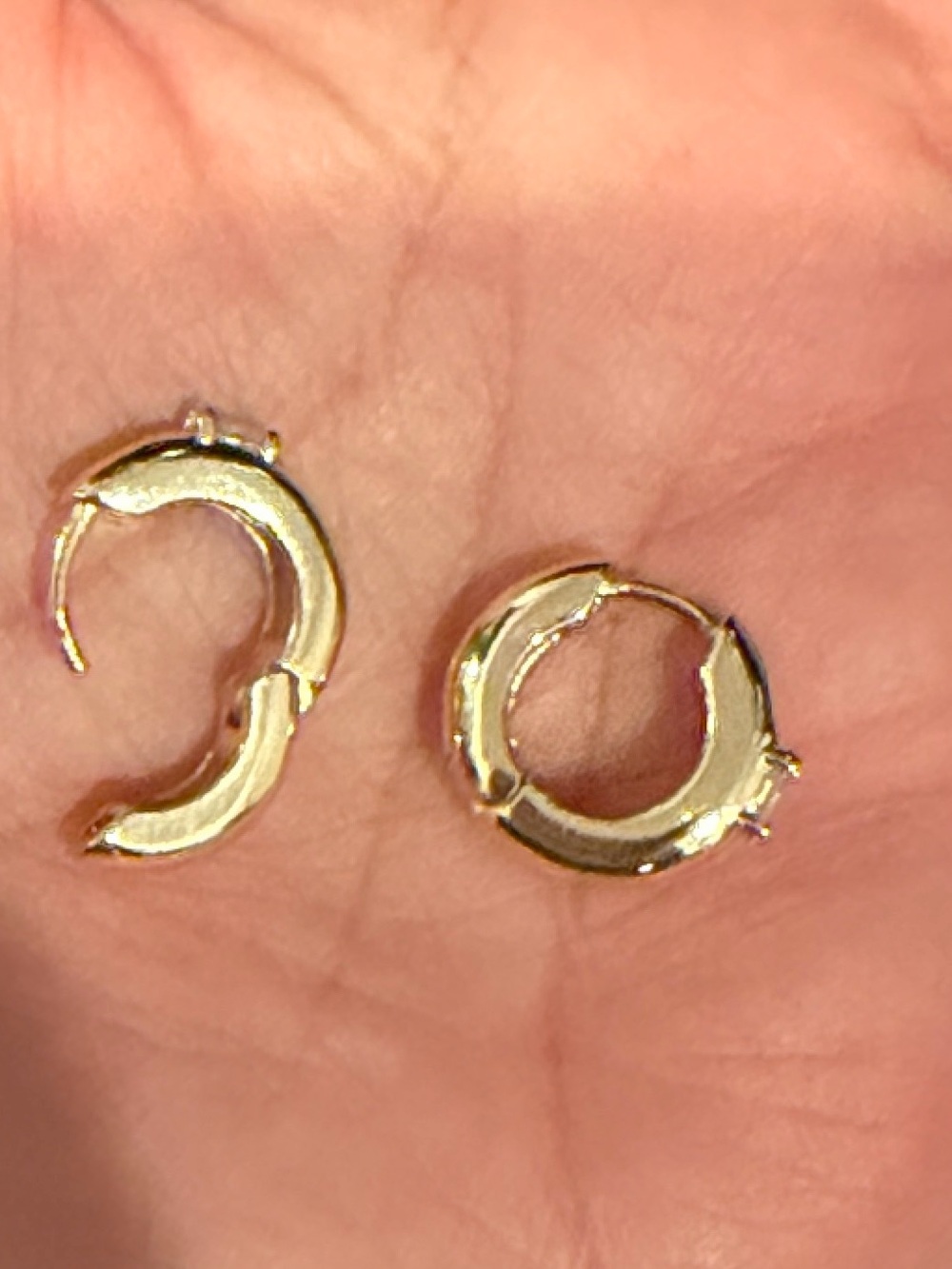 New Gold-Plated Hoop Earrings with Clear Stone Accent - Picture 5 of 5